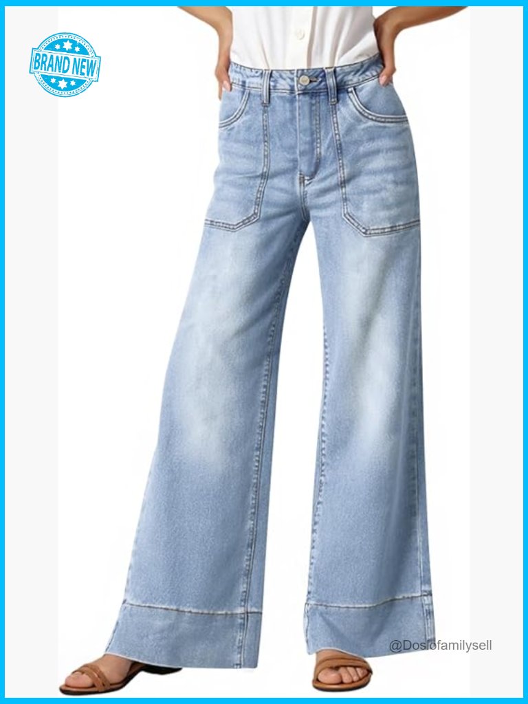 Wide Leg Denim Jeans High Waisted Boyfriend Fit Casual Oversized Y2k